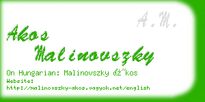 akos malinovszky business card